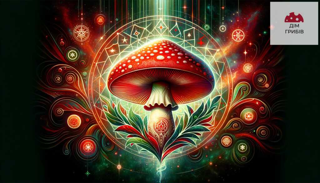 Магический символ мухомора татуировки