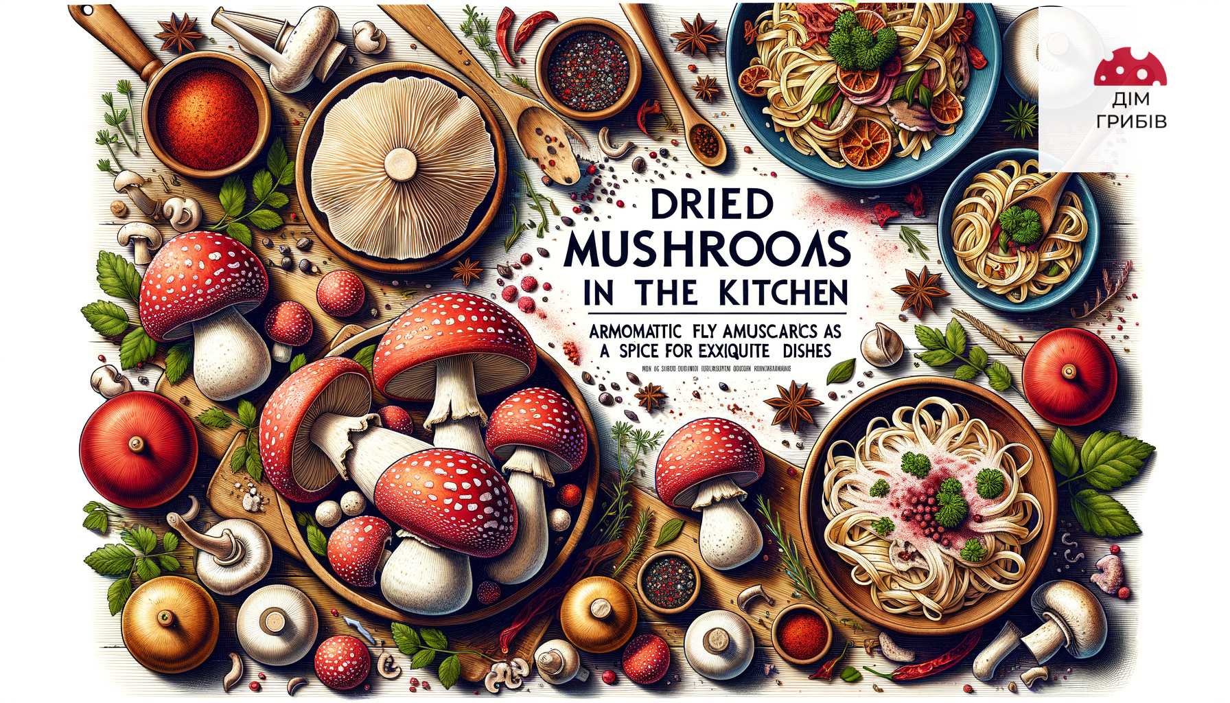 Сушеные грибы в кухне: мухоморы на столе