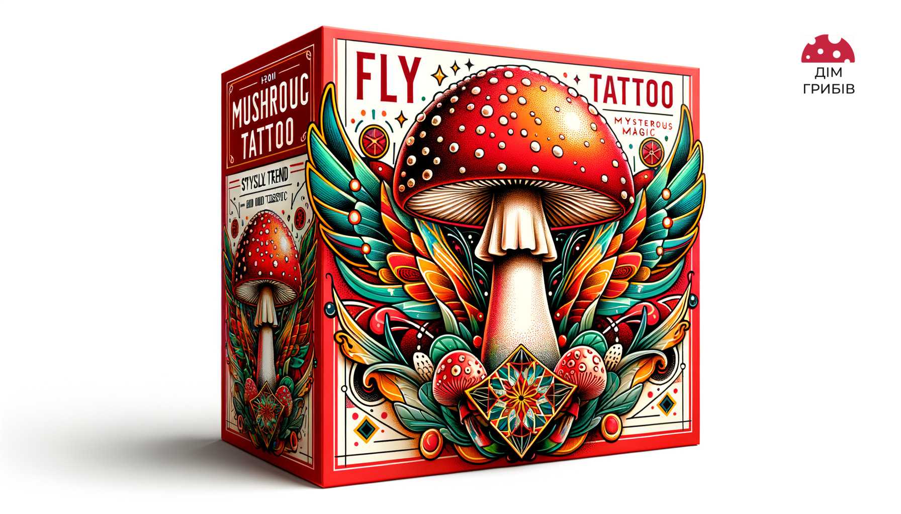 Тату мухомор стильне мистецтво